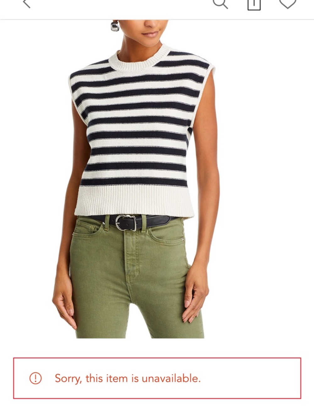 Veronica Beard Black & Cream Striped Sweater Vest